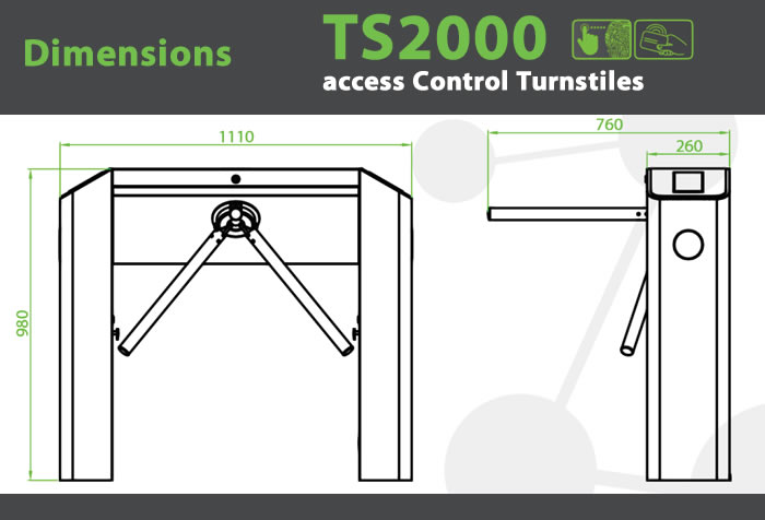 Turnstile ts2000 Access Control and Attendance stand alone product